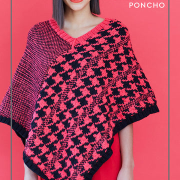 Paintbox Yarns Poppin' Houndstooth Poncho Knitting Pattern