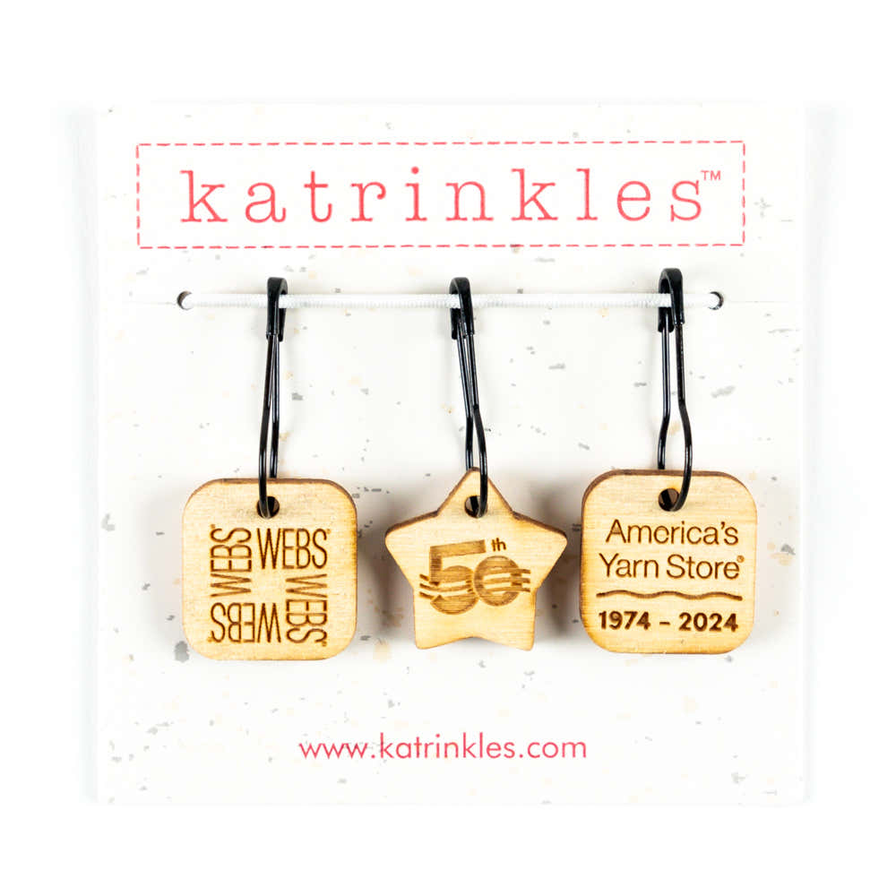Katrinkles Wooden Stitch Markers (Set of 3) - WEBS 50th