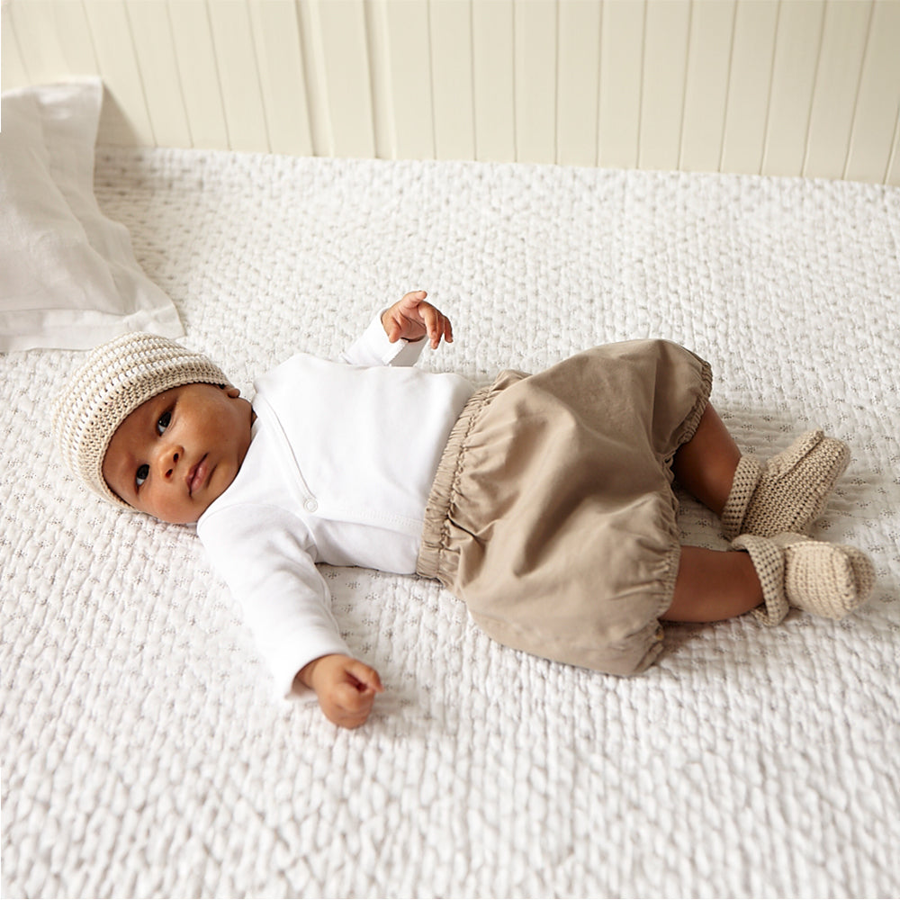 Debbie Bliss Striped Baby Beanie Hat and Bootees Set Crochet Pattern