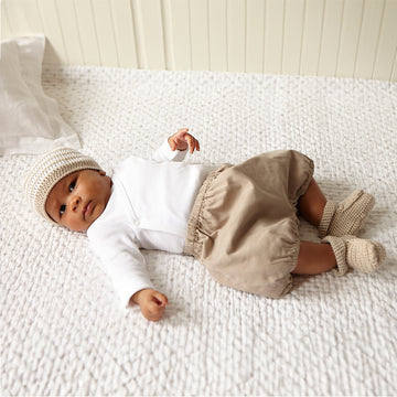 Debbie Bliss Striped Baby Beanie Hat and Bootees Set Crochet Pattern