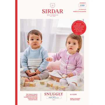 Sirdar 5300 Round Neck Cardigan and Pullover in Snuggly 100% Merino PDF