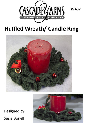Ruffled Wreath/ Candle Ring in Cascade 220 - W487 - Free PDF