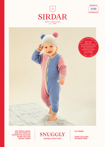 Sirdar 5490 Half n Half Romper & Pom Pom Hat PDF