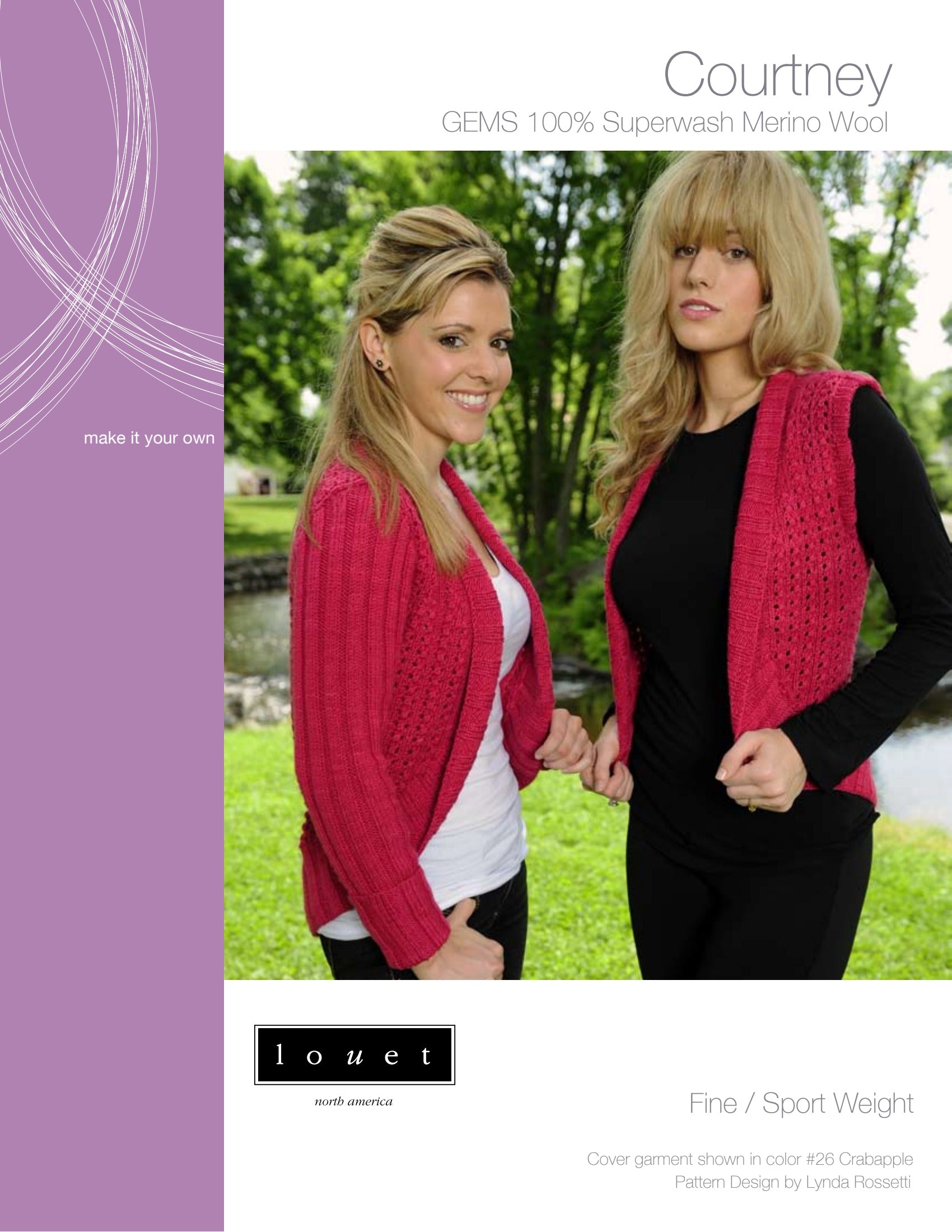 Louet Courtney Cardigan Knitting Pattern