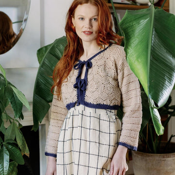 Honeycomb tie front cardigan