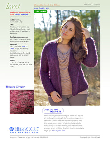 Berroco Loret Cardigan Knitting Pattern