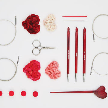 KnitPro Holiday Gift Set - Afghan Tunisian Crochet Hook Set - "Amore"