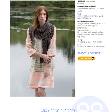 Berroco Evora Shawl Wrap Knitting Pattern