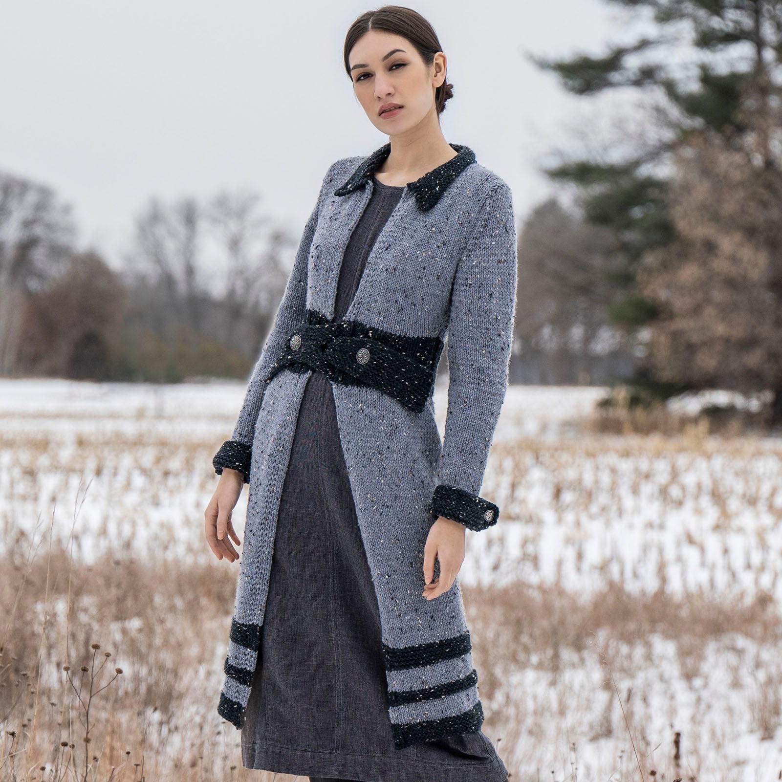 Blue Sky Fibers Aberdeen Coat Cardigan Knitting Pattern