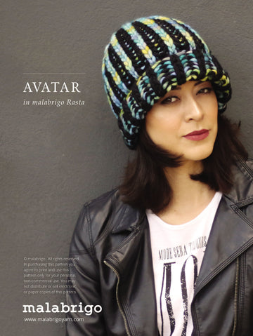 Avatar Hat in Malabrigo Rasta - PDF