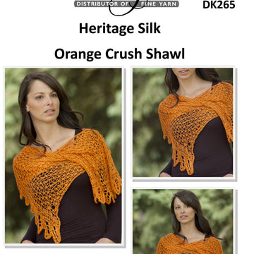 Orange Crush Shawl in Cascade Heritage Silk - DK265 - Free PDF