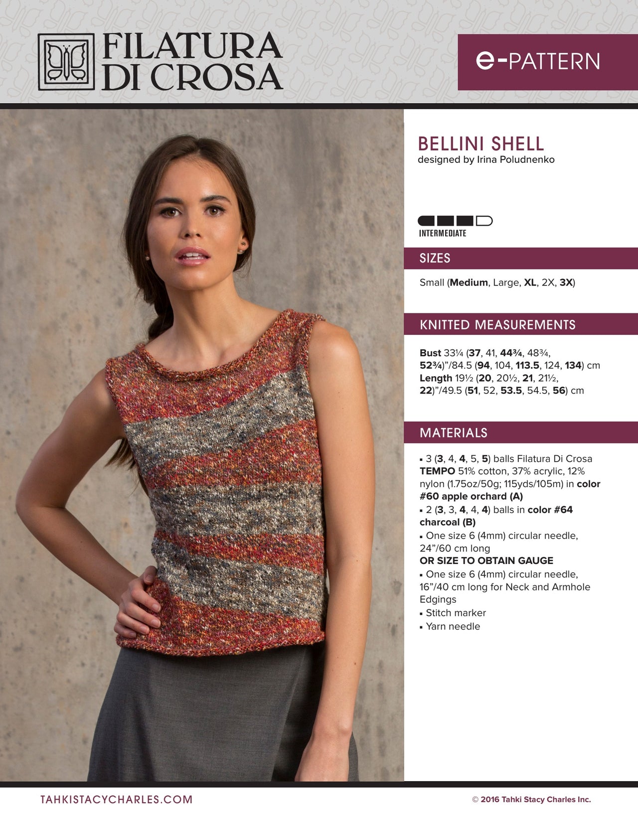 Filatura Di Crosa Bellini Shell Jumper Knitting Pattern
