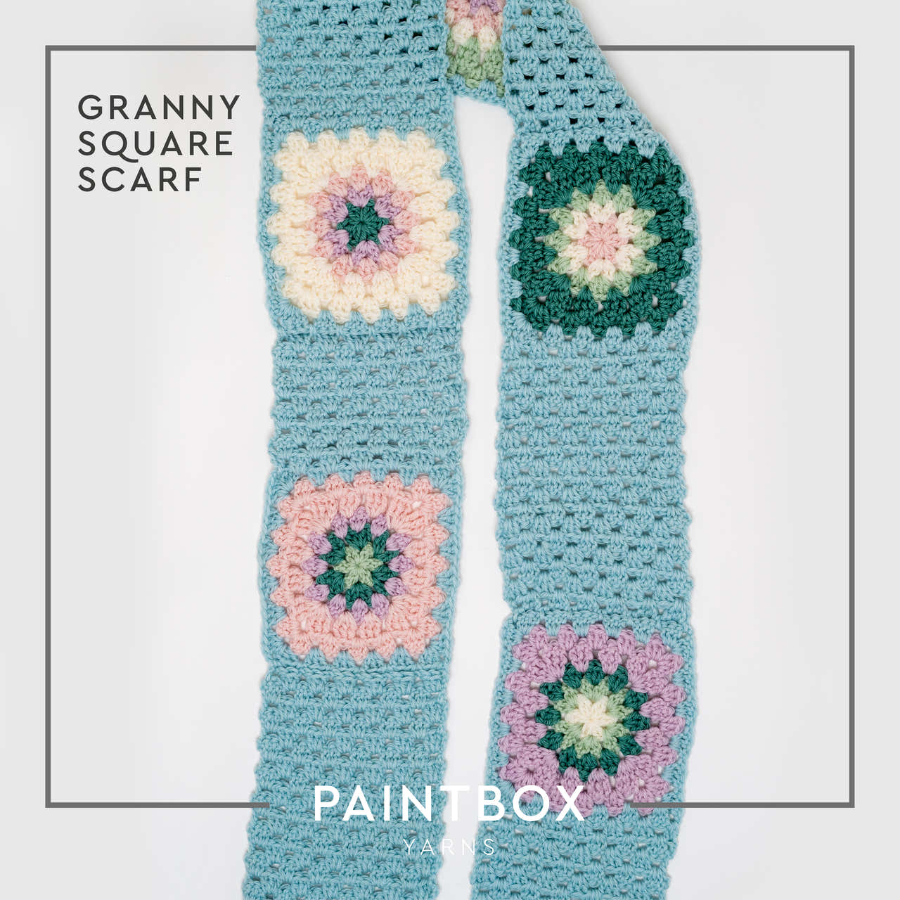 Paintbox Yarns Granny Square Scarf Crochet Pattern