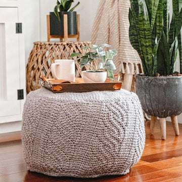 If The Slipper Fits Cable Floor Pouf