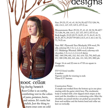 Sugar Tree Designs Root Cellar Vest Knitting Pattern