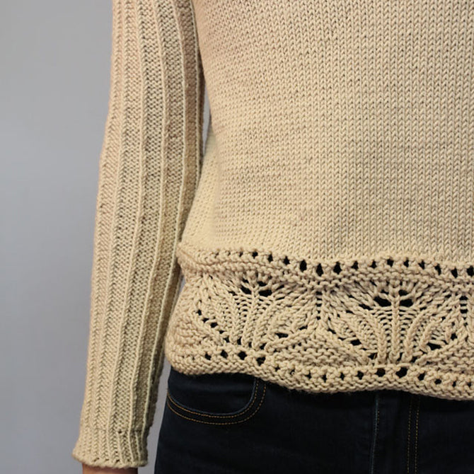 Plymouth Yarn M Pearl Morning Pullover Knitting Pattern