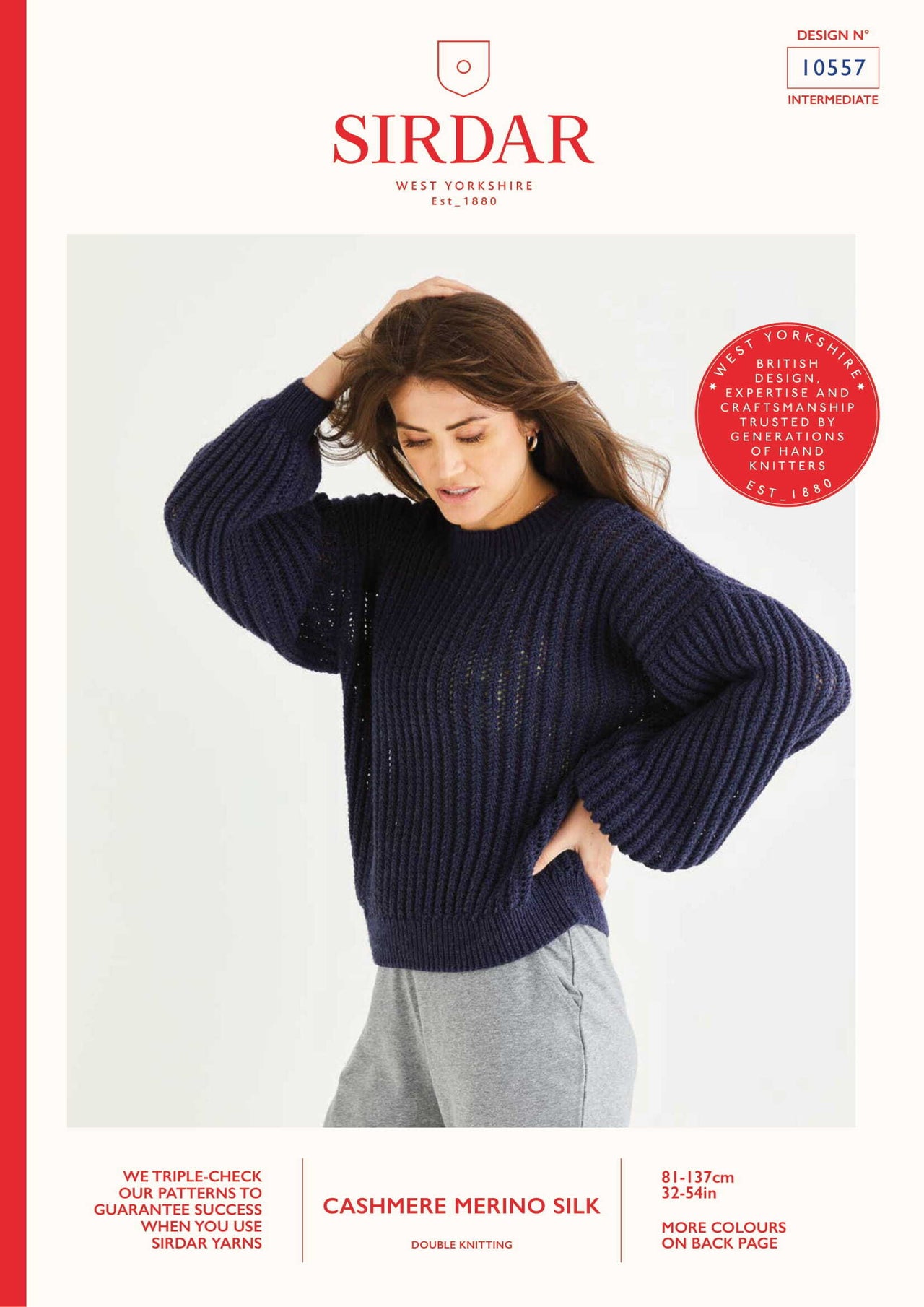 Sirdar Airtex Rib Sweater Jumper Knitting Pattern
