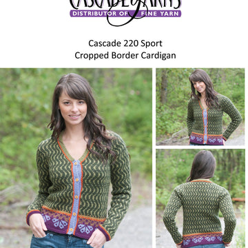 Cascade Yarns DK Cropped Border Cardigan Knitting Pattern