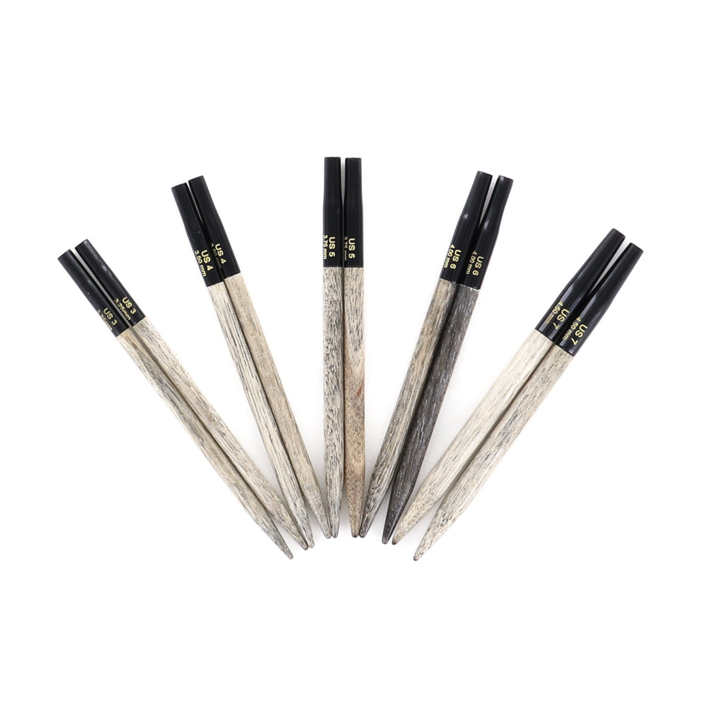 Lykke Driftwood 3.5" Interchangeable Needles Starter Set in Grey Color