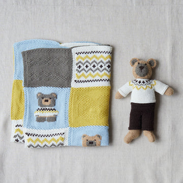 Debbie Bliss Eddie Teddy Blanket & Bear Knitting Pattern