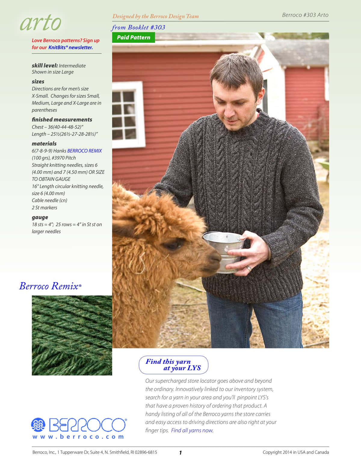 Berroco Arto Jumper Knitting Pattern
