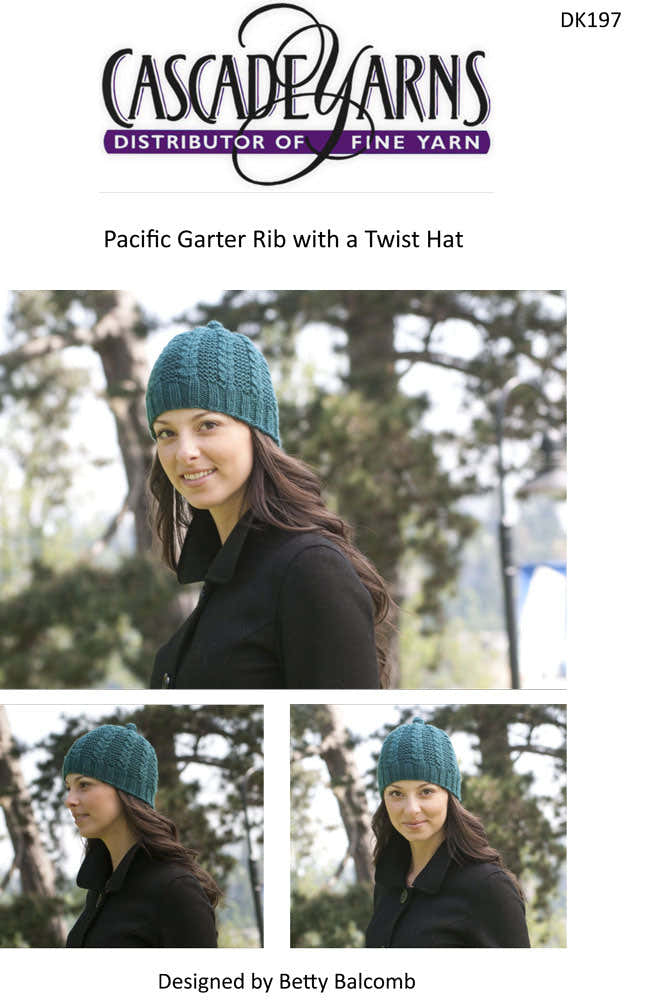 Cascade Yarns DK Garter Rib with a Twist Hat Knitting
