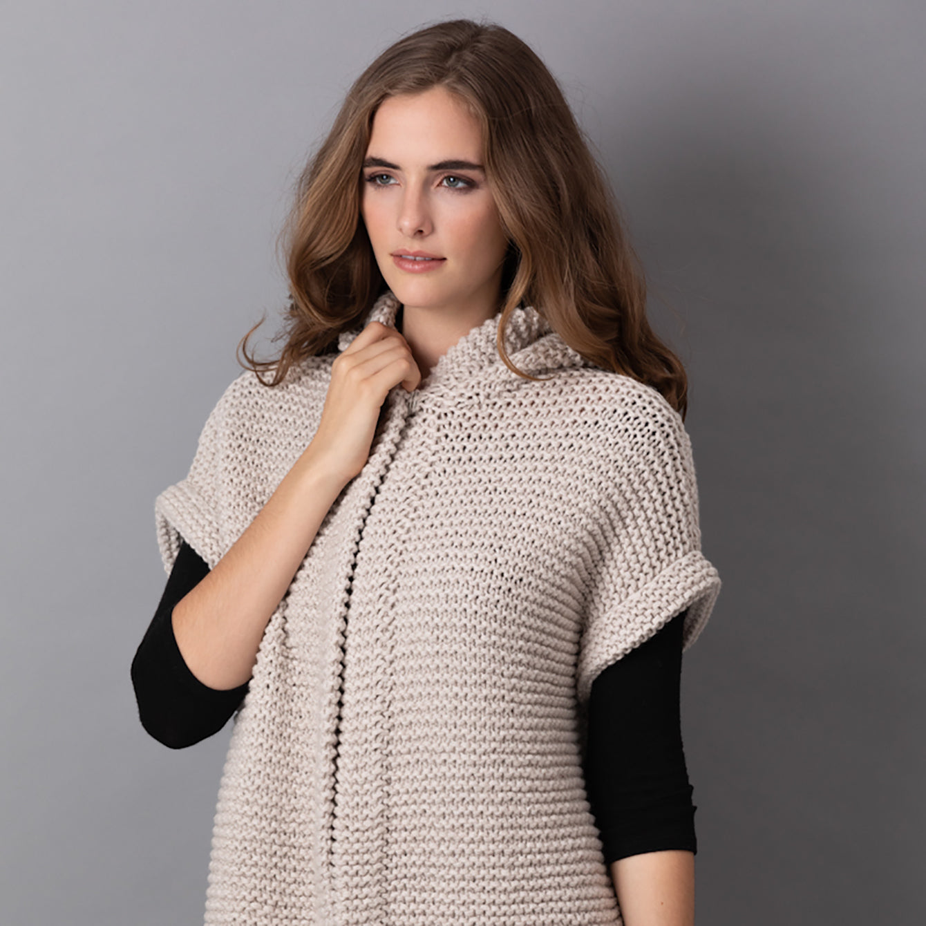 String Meghan Hooded Vest Cardigan Knitting Pattern
