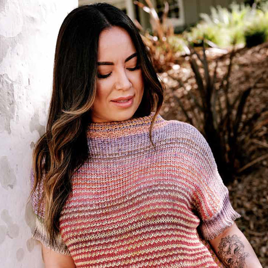 Trendsetter Yarns L Nuance - Slipped Stripe Tall Collar T-Shirt