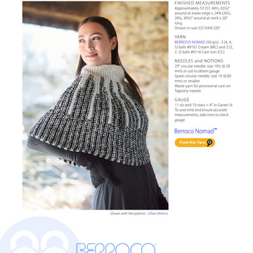 Berroco Lillian Poncho Cape Knitting Pattern