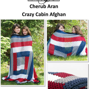 Crazy Cabin Blanket in Cascade Cherub Aran - A213 - Free PDF