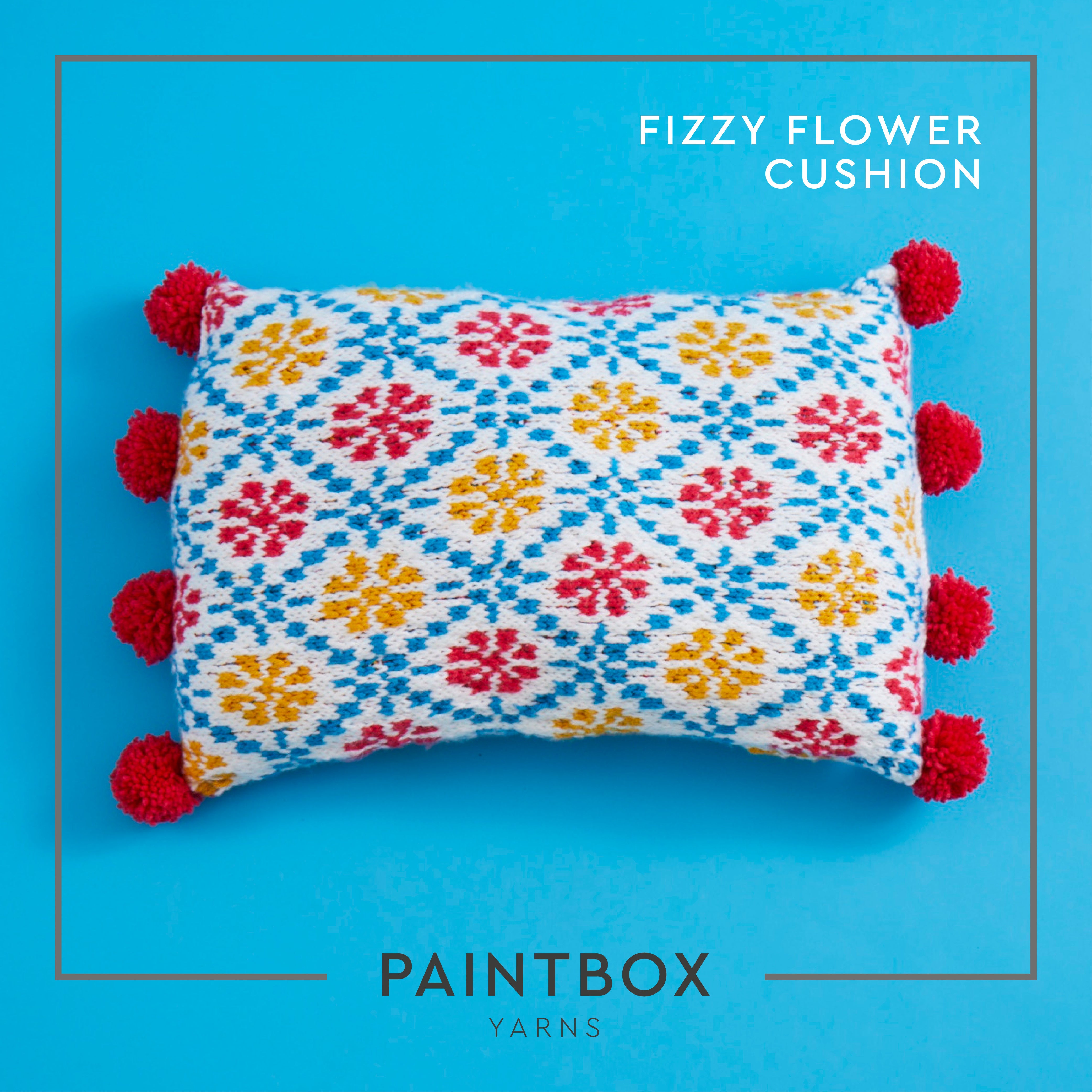 Paintbox Yarns Fizzy Flower Cushion Knitting Pattern