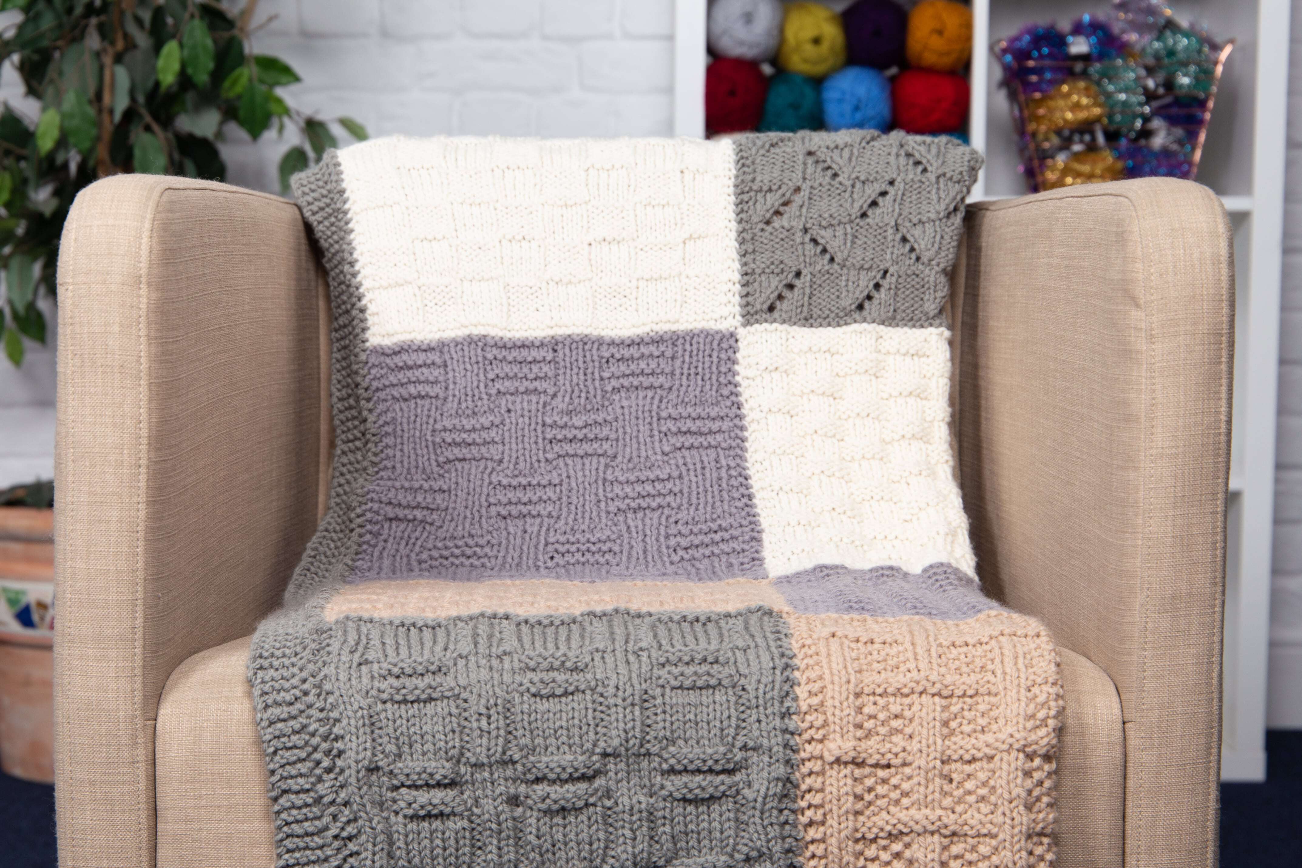 Deramores Vigur Basket Stitch Throw and Cushion Knitting