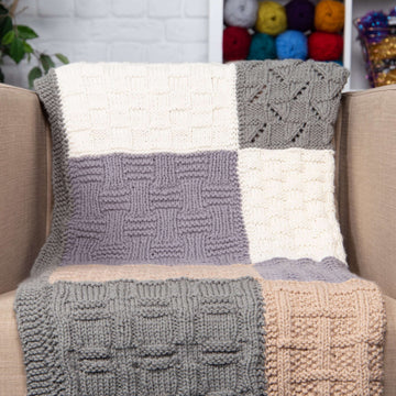 Deramores Vigur Basket Stitch Throw and Cushion Knitting