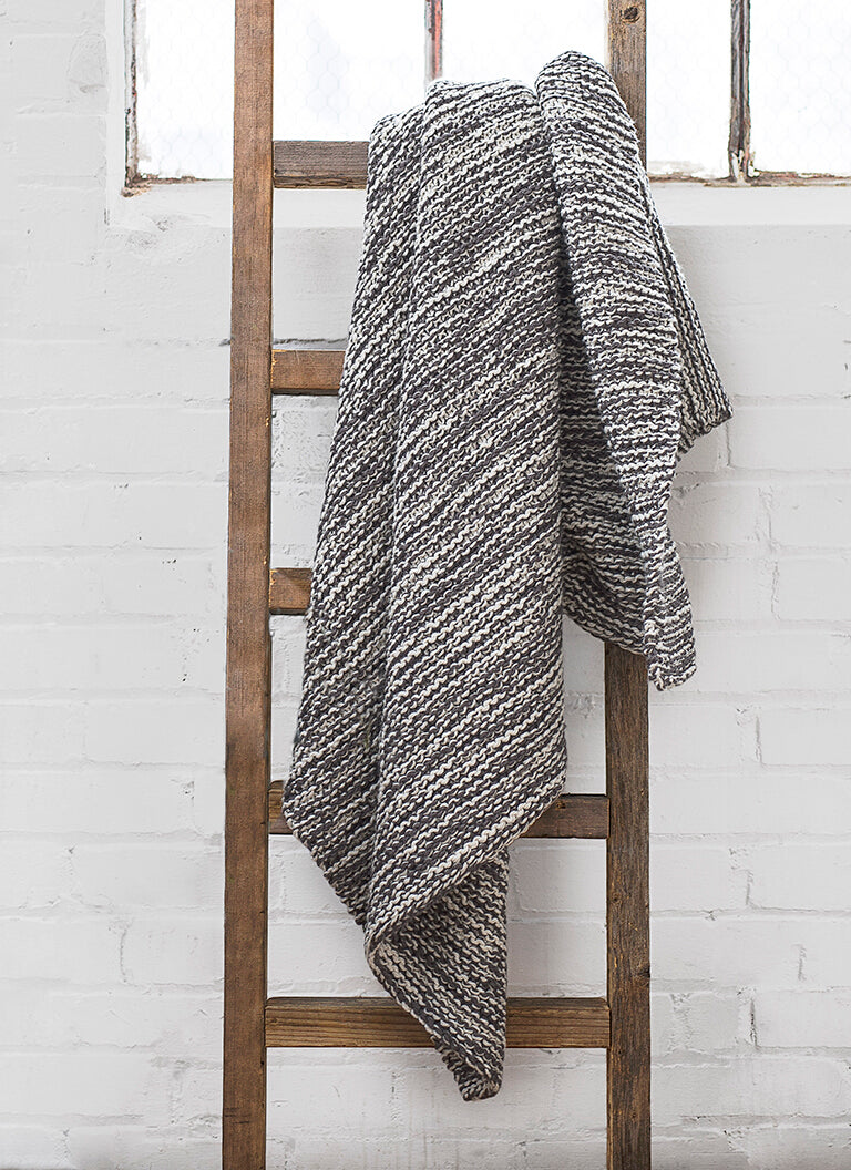 Blue Sky Fibers Goodview Garter Throw Knitting Pattern