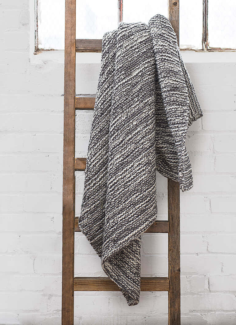 Blue Sky Fibers Goodview Garter Throw Knitting Pattern