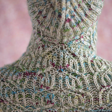 Wintergreen Hooded Scarf in Berroco Ultra Wool Handpaint & Berroco Aerial