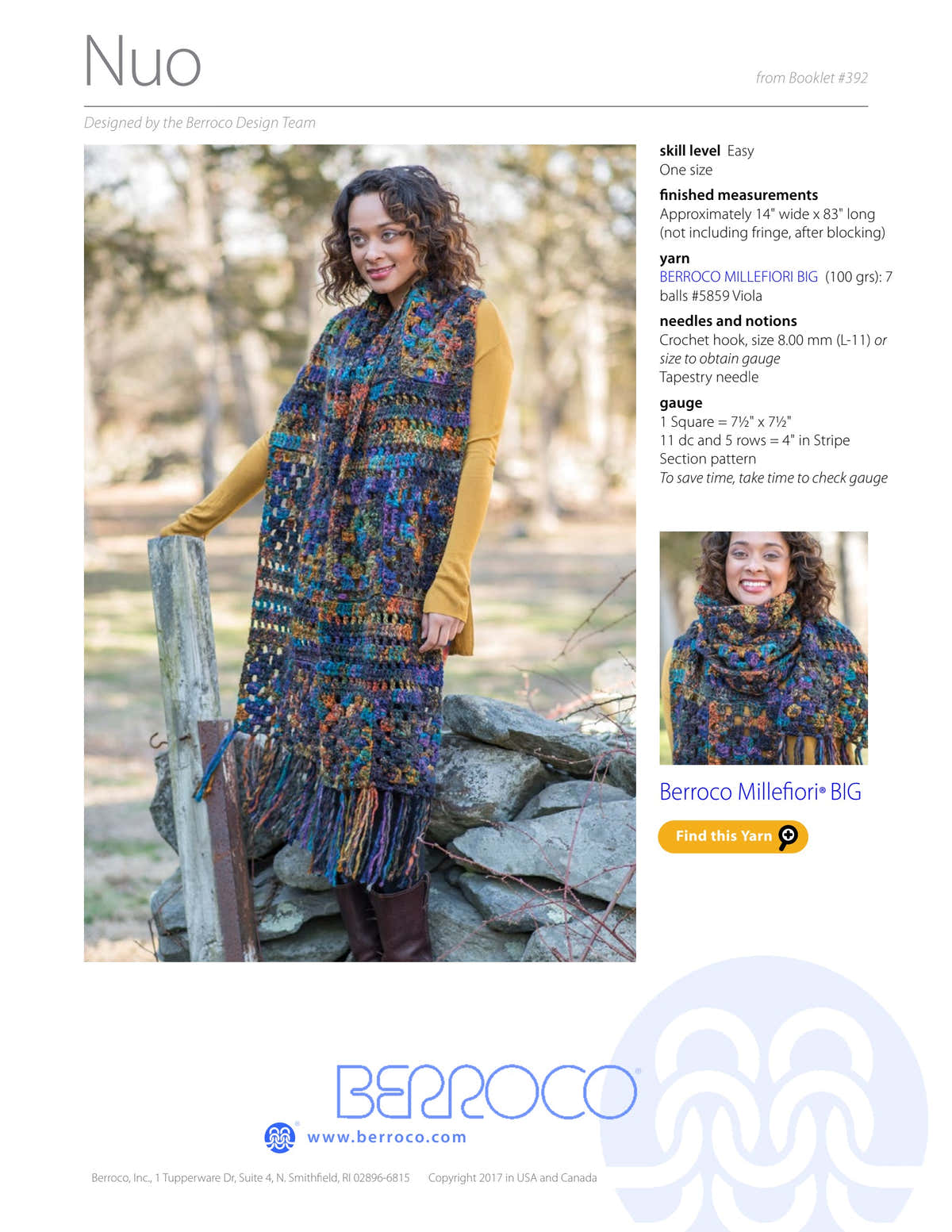 Berroco Nuo Scarf Crochet Pattern