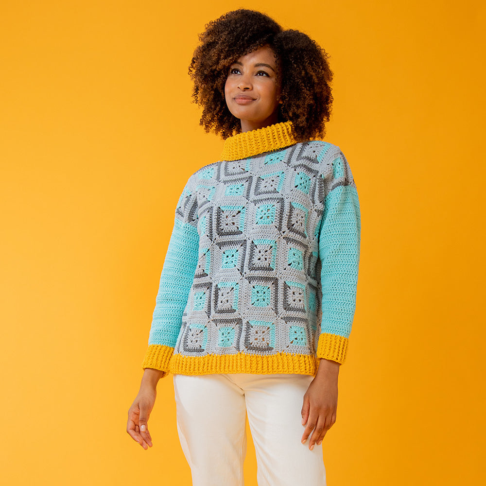 Paintbox Yarns Pixelated Sweater Crochet Pattern