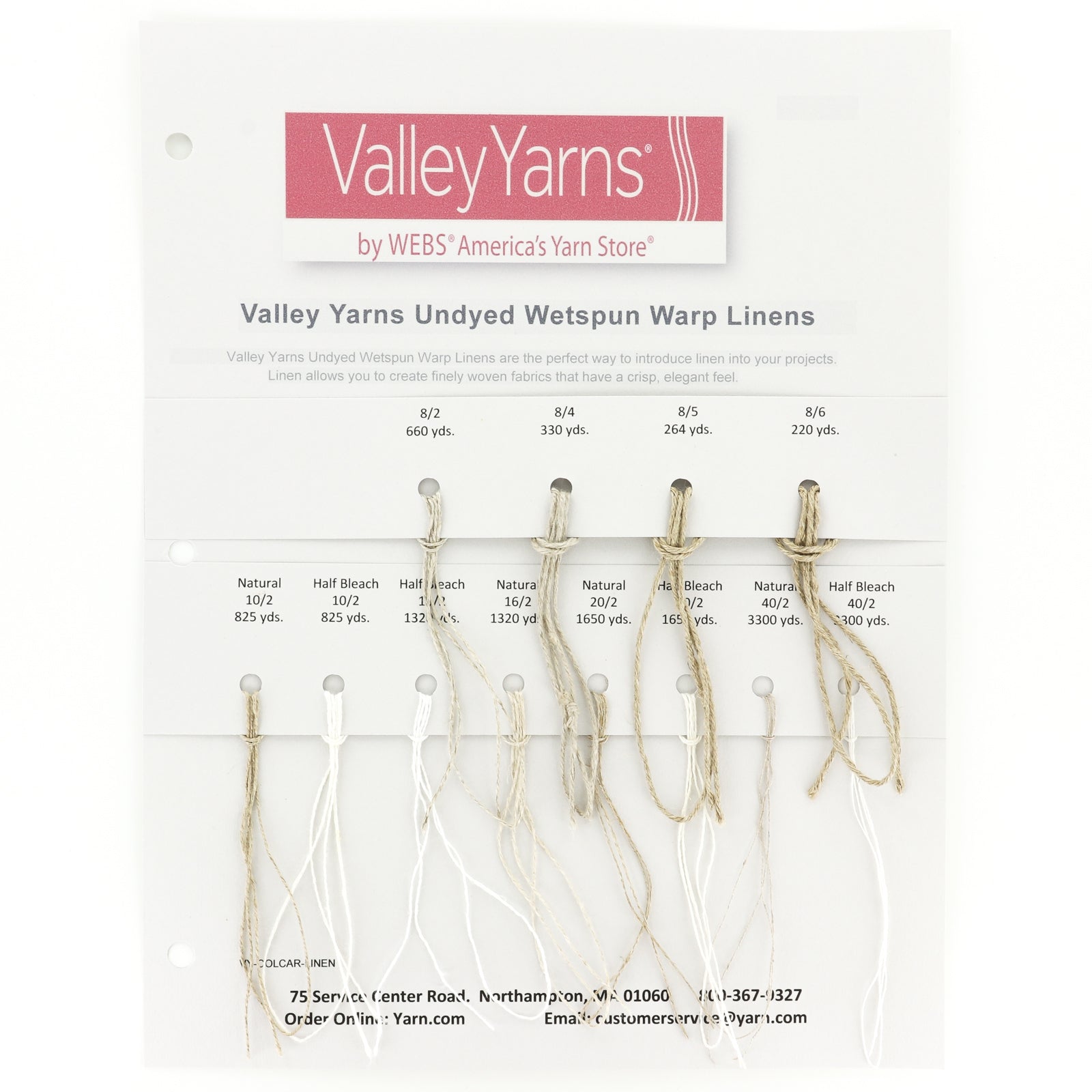 Valley Yarns Undyed Wetspun Warp Linens Yarn - Linen