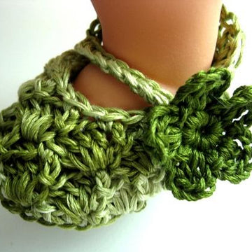 Green Mary Janes with flowers