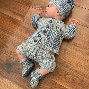 "Nathan" 4 piece set, with 8 size options  from Premature to 24 Months