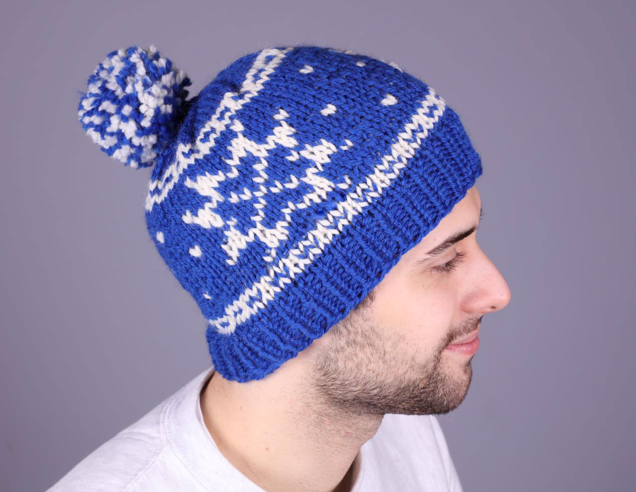 Fairisle Snowflake Hat Knitting Pattern