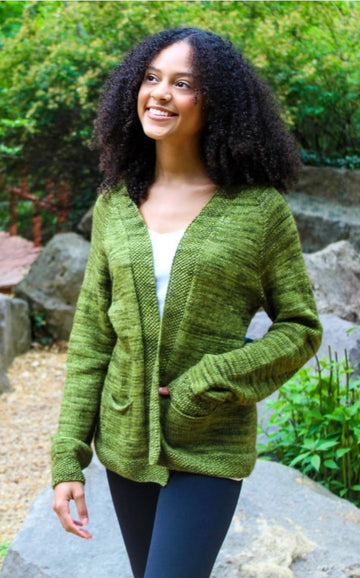 Plymouth Yarn Open Front Cardigan Knitting Pattern