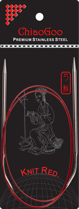 ChiaoGoo 40 in KNIT RED Circular Needles Stainless Steel