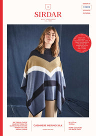 Sirdar Color Block Poncho Cape Knitting Pattern
