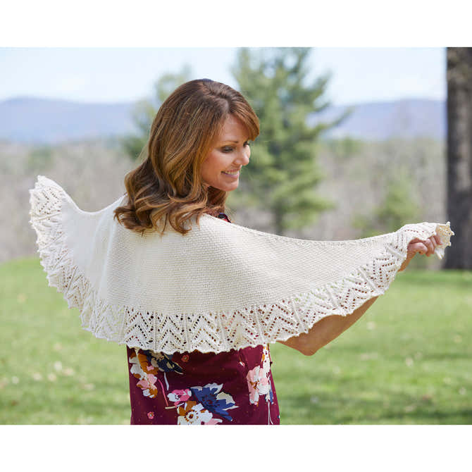 Valley Yarns Cobblestone Crescent Shawl Knitting Pattern