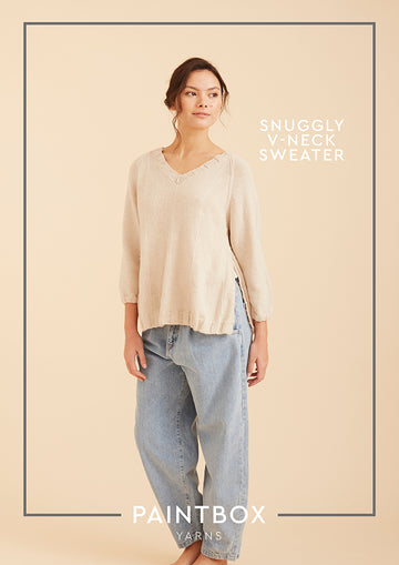 Paintbox Yarns Snuggly V-Neck Jumper Knitting Pattern
