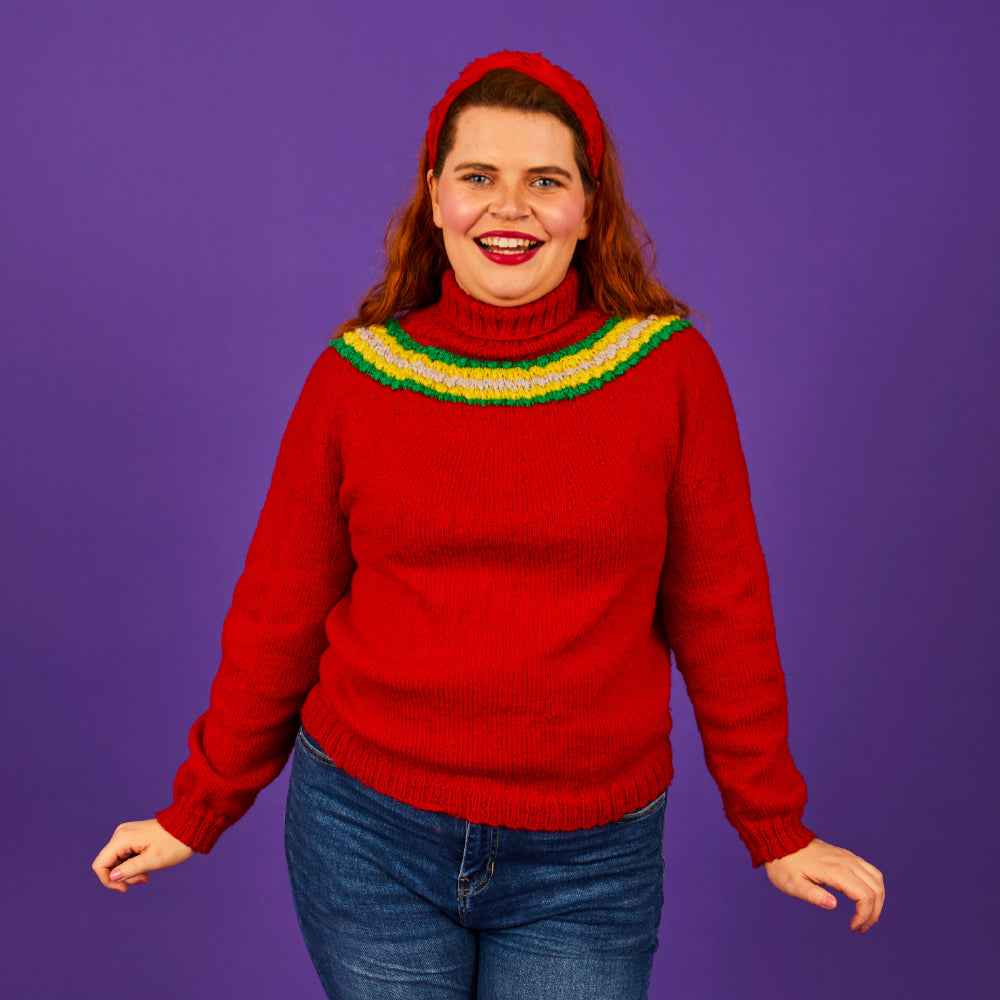 Paintbox Yarns Bobble Yoke Jumper Knitting Pattern
