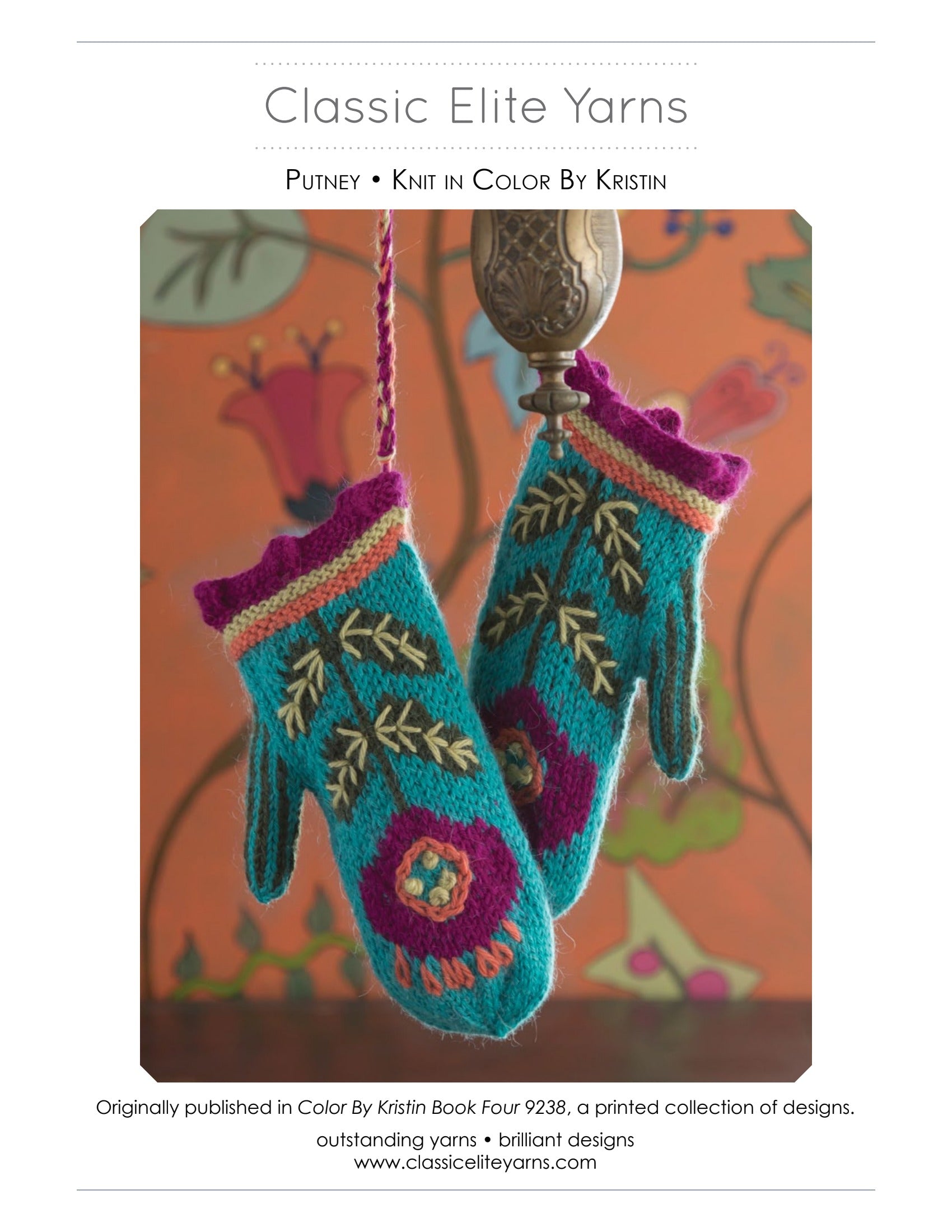 Classic Elite Yarns Putney Mittens Knitting Pattern
