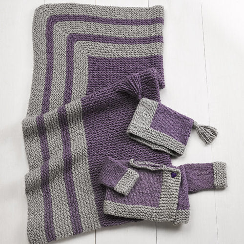 Tahki Yarns Iris 3-Piece Baby Set Knitting Pattern